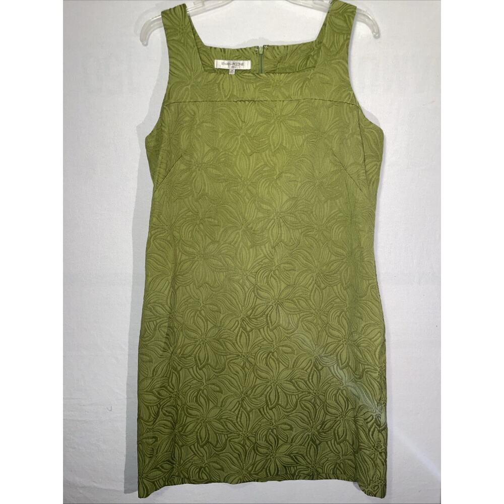 Evan-Picone Women's Size 14 Green Floral Dress Tank Sleeveless